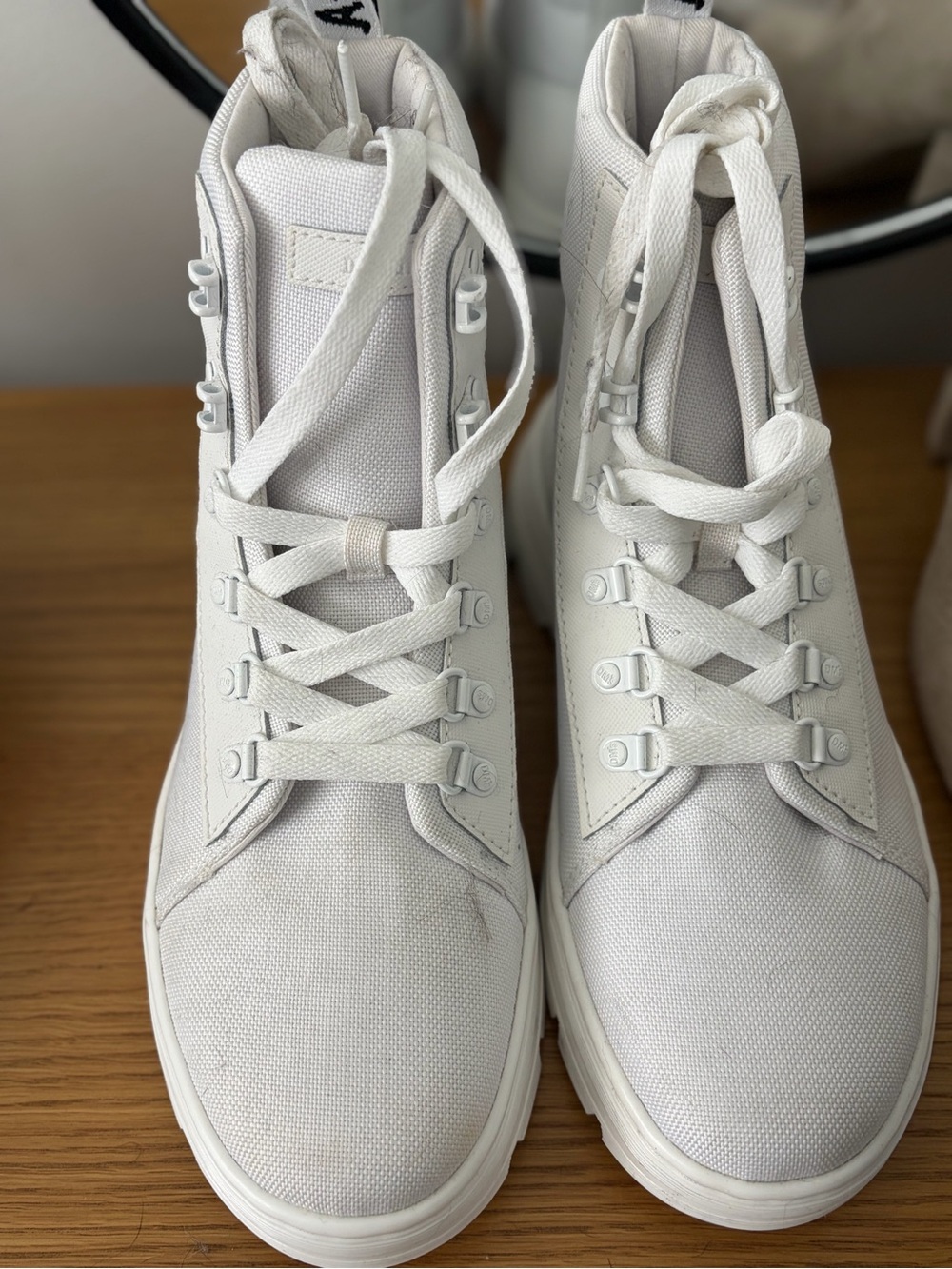 White High-Top Canvas Sneakers